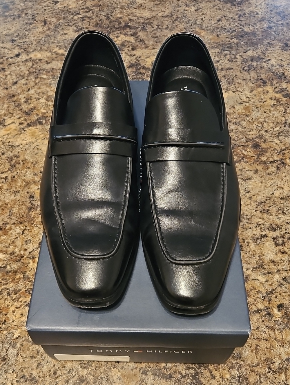 Tommy Hilfiger Black Leather Loafers - 8